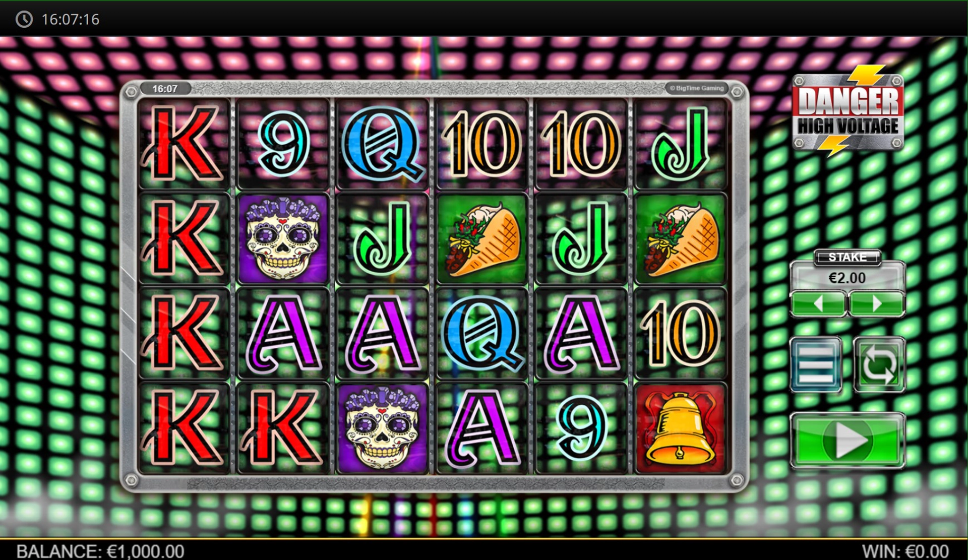 Screenshot of the High Voltage Blackout Slot